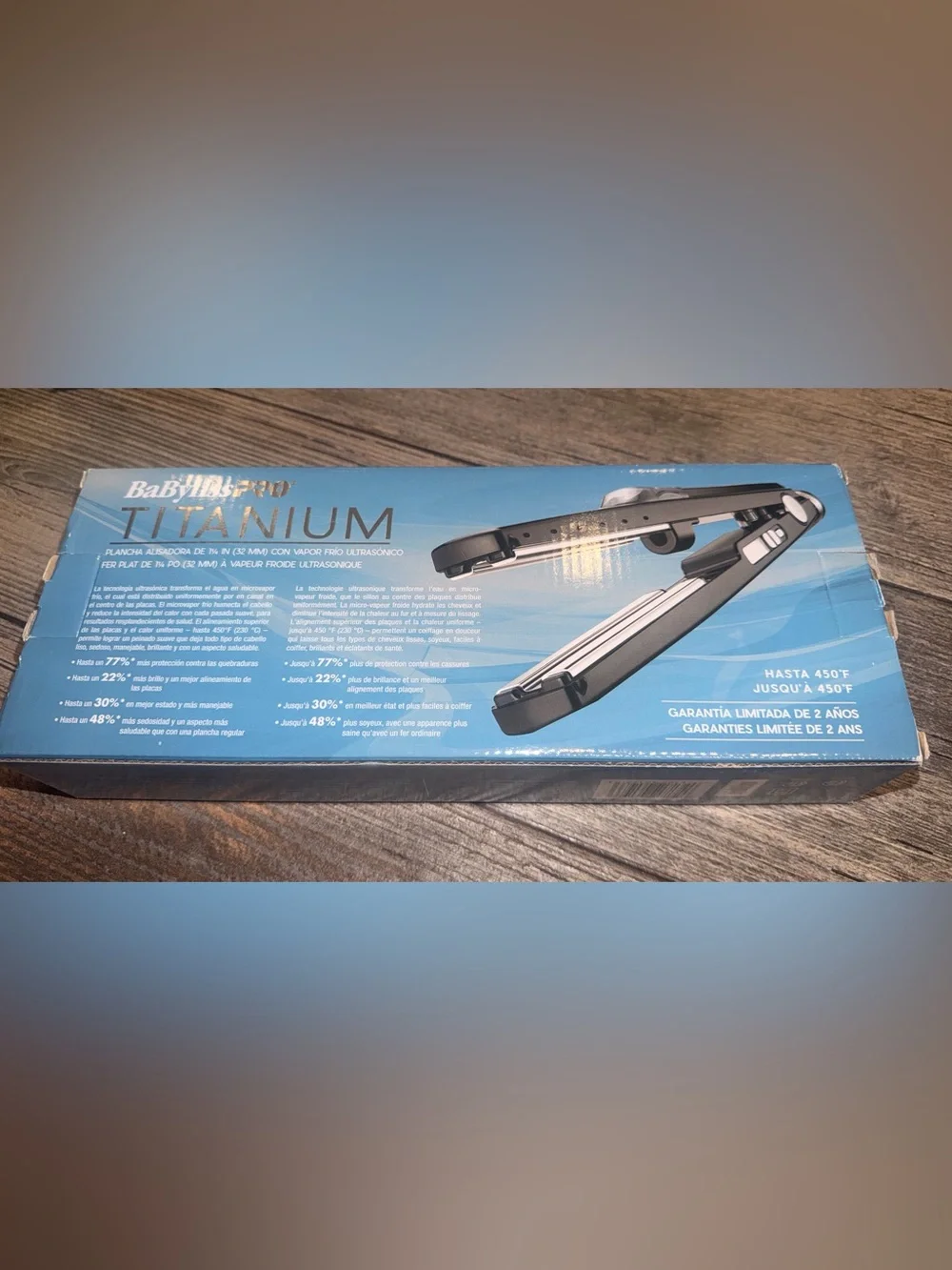 New BaBylissPro Titanium 1 1/4” Ultrasonic Cool Mist Iron Straighten | BT2191TUC